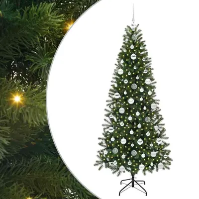 vidaXL Umestno božično drevo med 300 LED Zelena 180 cm PE in PVC