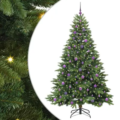 vidaXL Umestno božično drevo med 300 LED Zelena 210 cm PE in PVC