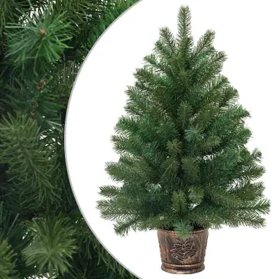 vidaXL Umestno božično drevo z stojalom Zelena 95 cm PVC, PE in jeklo