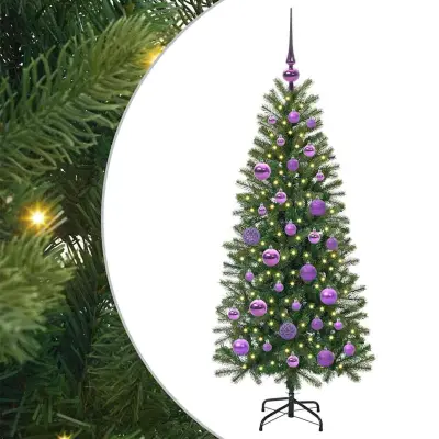 vidaXL Umestno božično drevo med 150 LED Zelena 120 cm PE in PVC