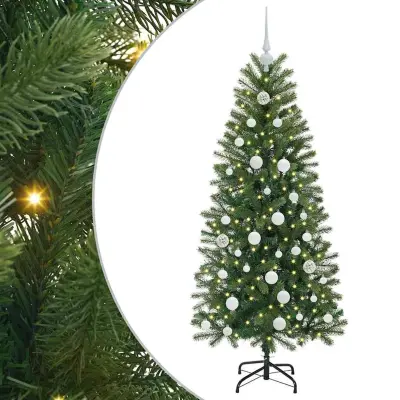 vidaXL Umestno božično drevo med 150 LED Zelena 150 cm PE in PVC