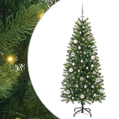 vidaXL Umestno božično drevo med 150 LED Zelena 150 cm PE in PVC
