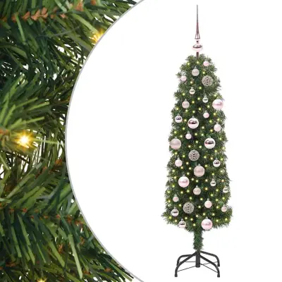 vidaXL Umestno božično drevo Zelena 120 cm PVC in Jeklo in Plastika