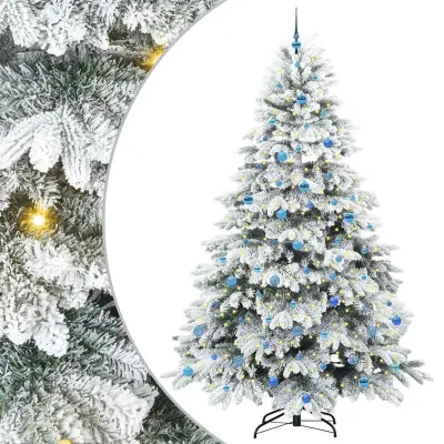 vidaXL Umestno božično drevo med 300 LED Zelena 240 cm PE in PVC