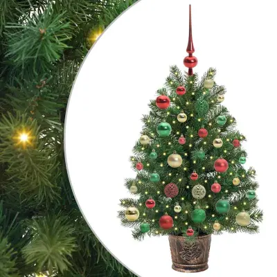 vidaXL Umestno božično drevo med 150 LED Zelena 95 cm PE in PVC
