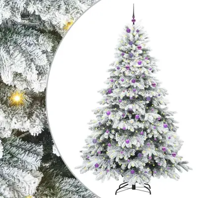 vidaXL Umestno božično drevo med 300 LED Zelena 240 cm PE in PVC
