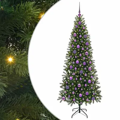 vidaXL Umestno božično drevo med 300 LED Zelena 180 cm PE in PVC