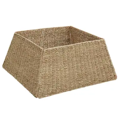vidaXL Ovratnik za božično drevo Rjava 60 x 60 x 28 cm Morska trava