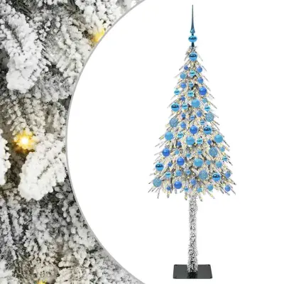 vidaXL Božično drevo med 300 LED z stojalom Bela 180 cm PE in jeklo