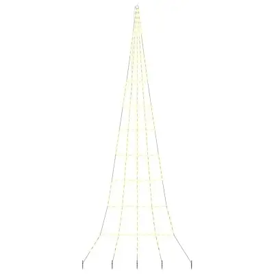 vidaXL LED božično drevesce med 276 LED Toplo bela 511 cm Kovina