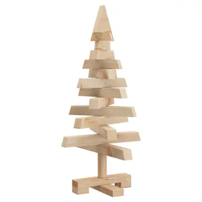 vidaXL Božična drevesa z stojalom Naravna 60 cm Trdna borovina