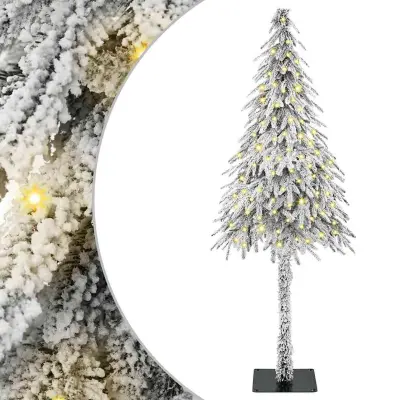 vidaXL Božično drevo med 150 LED z stojalom Bela 150 cm PE in jeklo