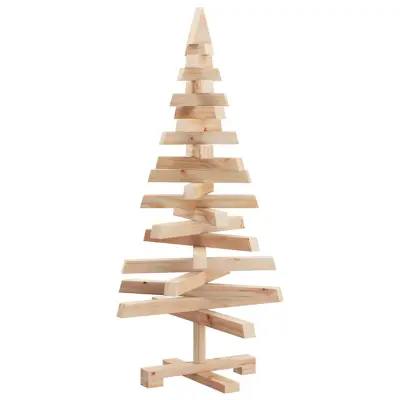 vidaXL Božična drevesa z stojalom Naravna 90 cm Trdna borovina