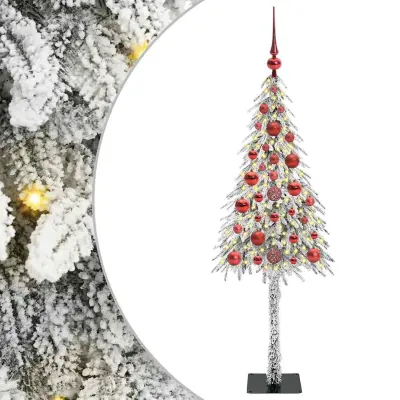 vidaXL Božično drevo med 150 LED z stojalom Bela 120 cm PE in jeklo
