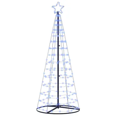 vidaXL LED božično drevesce med 390 LED z stojalom Modra 250 cm elezo