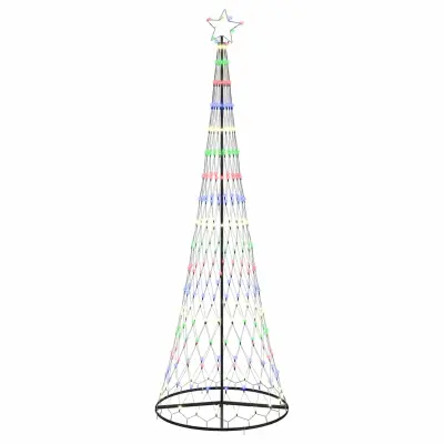 vidaXL LED božično drevesce večbarvno 100.5 x 100.5 x 302.5 cm Kovina