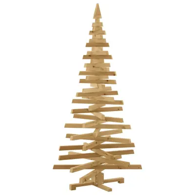 vidaXL Božična drevesa z stojalom Rjava 180 cm Trdna borovina