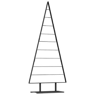 vidaXL Kovinsko božično drevesce z stojalom Črna 210 cm Jeklo