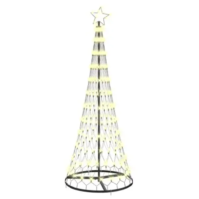 vidaXL LED božično drevesce Toplo bela 71 x 71 x 184.5 cm Kovina