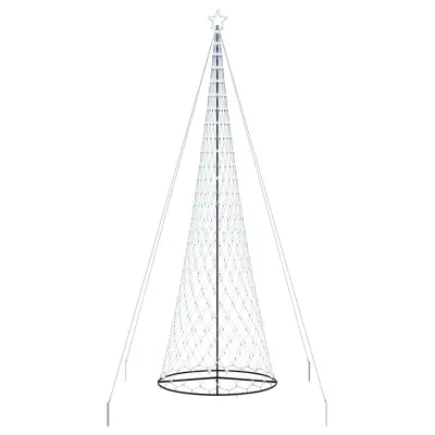 vidaXL LED božično drevesce Hladno bela 160 x 160 x 500 cm Kovina