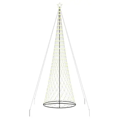 vidaXL LED božično drevesce Toplo bela 160 x 160 x 500 cm Kovina