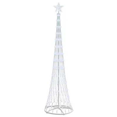 vidaXL LED božično drevesce Hladno bela 70 x 70 x 250 cm Kovina