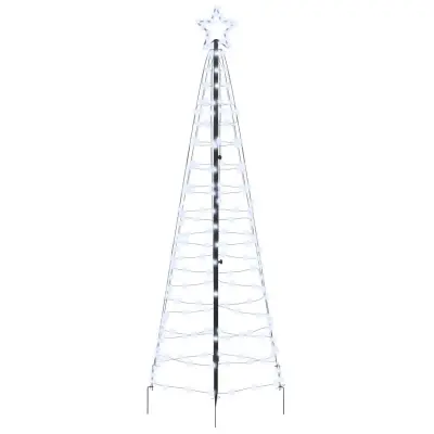 vidaXL LED božično drevesce med 390 LED Hladno bela 250 cm elezo