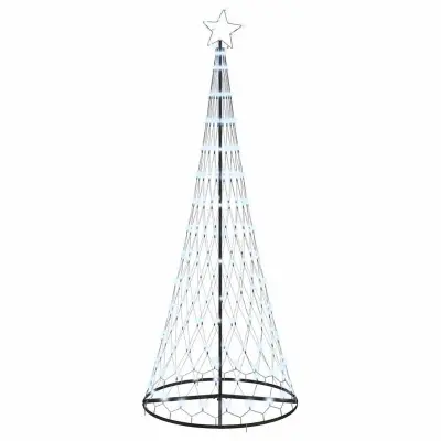 vidaXL LED božično drevesce Hladno bela 100 x 100 x 250 cm Kovina