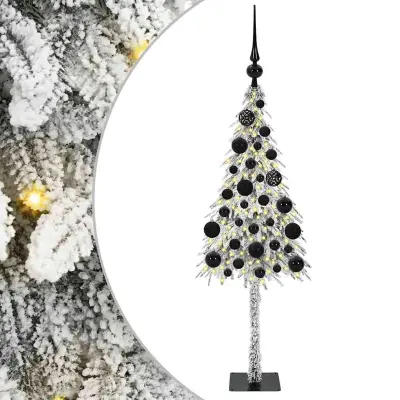 vidaXL Božično drevo med 150 LED z stojalom Bela 120 cm PE in jeklo