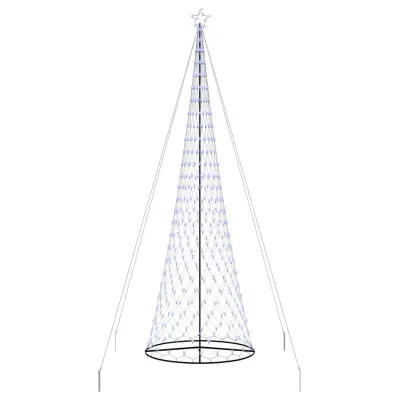 vidaXL LED božično drevesce z stojalom Modra 160 x 160 x 500 cm Kovina