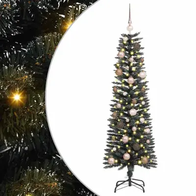 vidaXL Umestno božično drevo med 150 LED Zelena 43 x 43 x 150 cm