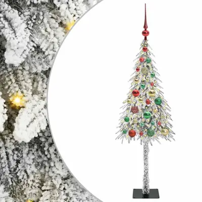 vidaXL Božično drevo med 150 LED z stojalom Bela 120 cm PE in jeklo