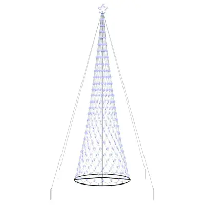 vidaXL LED božično drevesce Modra 138.5 x 138.5 x 399 cm Kovina