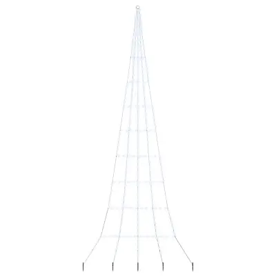 vidaXL LED božično drevesce med 276 LED Hladno bela 511 cm Kovina