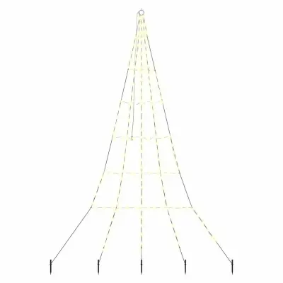 vidaXL LED božično drevesce med 168 LED Toplo bela 306 cm Kovina