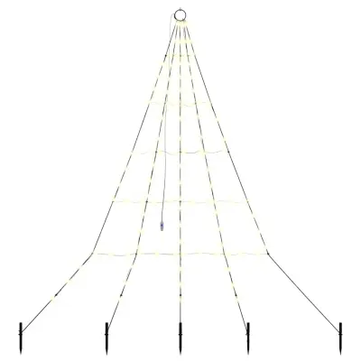 vidaXL LED božično drevesce med 112 LED Toplo bela 182 cm Kovina