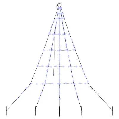vidaXL LED božično drevesce med 112 LED Modra 182 cm Kovina