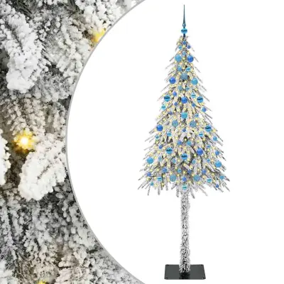 vidaXL Božično drevo med 300 LED z stojalom Bela 210 cm PE in jeklo