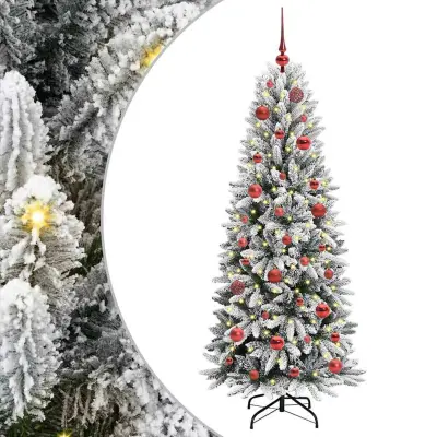 vidaXL Umestno božično drevo med 150 LED Bela 63 x 63 x 150 cm