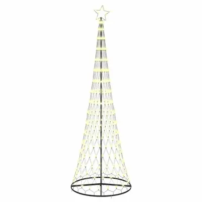 vidaXL LED božično drevesce Toplo bela 100.5 x 100.5 x 302.5 cm Kovina
