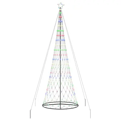 vidaXL LED božično drevesce večbarvno 138.5 x 138.5 x 399 cm Kovina