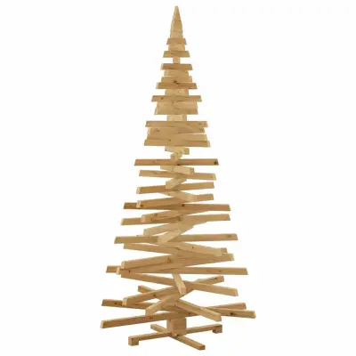 vidaXL Božična drevesa z stojalom Rjava 210 cm Trdna borovina