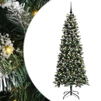 vidaXL Umestno božično drevo med 300 LED Zelena 76 x 76 x 180 cm