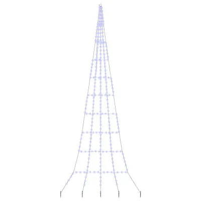 vidaXL LED božično drevesce med 276 LED Modra 511 cm Kovina