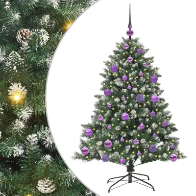 vidaXL Umestno božično drevo med 150 LED Zelena 85 x 85 x 120 cm