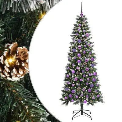 vidaXL Umestno božično drevo med 300 LED Zelena 76 x 76 x 180 cm