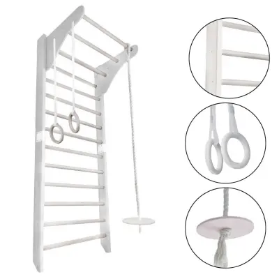 Bela Lesena Gimnastična Lestev za Otroke