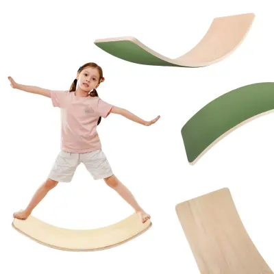 Ravnotežna Deska Lama Max - Zelena, Les in Filc