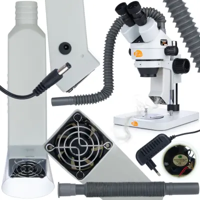 ROSFIX POHLAJEVALNIK HLAPI ZA STEREOSKOPSKI MIKROSKOP – TELESKOPSKA CEV 35–76 CM, 220VDC 12V, 24,3×5,25×4,4 CM