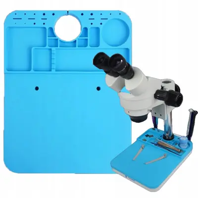 ROSFIX MERCURY SERVISNA PODLOGA – SILIKONSKA, ANTISTATIČNA, 500 °C, 205×260×18 MM | ZA MIKROSKOPE PS1